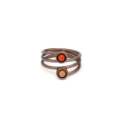 Anel 4 aros de metal com pedra
