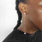 Brinco longo com brilhante