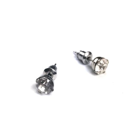 Brincos de Metal com Pedra Acrílica Brilhante