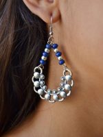 Brincos de metal Boho com missanga