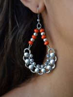 Brincos de metal Boho com missanga