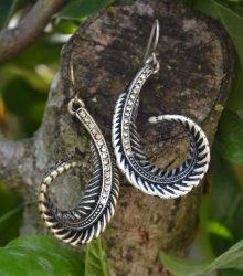 Brincos folhas com strass