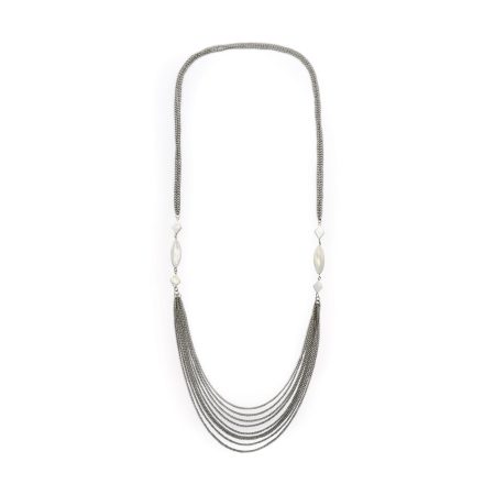 Colar de metal com pérola