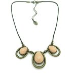 Colar em metal e fio em nobuck