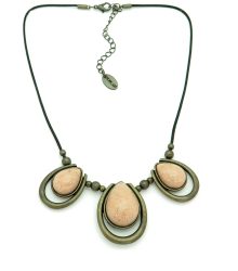 Colar em metal e fio em nobuck