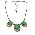 Colar em metal e fio em nobuck