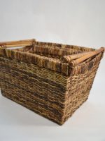 Conjunto 3 Cestos em Corda e Bambú