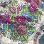 Lenço flores em algodão