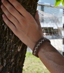 Pulseira Griffin em couro