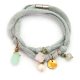 Pulseira de berloques com pedras de rio cultivadas