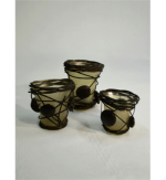 Conjunto 3 Porta Velas Sementes