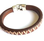Pulseira Montana em couro com metal