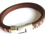 Pulseira Montana em couro com metal