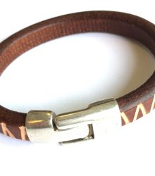 Pulseira Montana em couro com metal