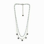 Colar duplo trevo prateado - Image 2