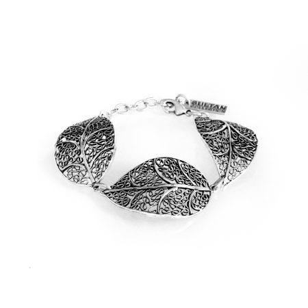 Pulseira folhas rendilhadas