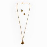 Conjunto árvore da vida em aço dourado