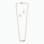 Conjunto infinito dourado em aço