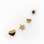 Brincos coração estrela aço