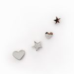 Brincos coração estrela aço