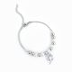 Pulseira aço com perolas e trevo