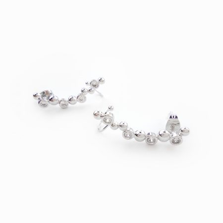 Brincos ear cuff com strass