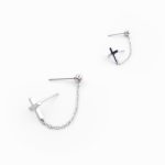 Brincos ear cuff corrente em aço