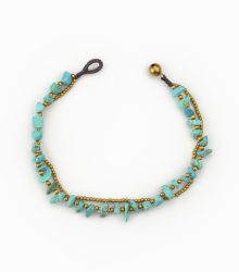 Pulseira de pé pedras turquesas