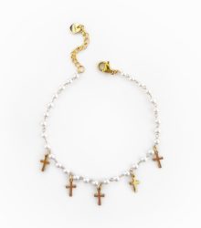 Pulseira cruzes em aço