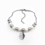 Pulseira Perolas Coração