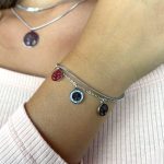 Pulseira dupla em aço e strass