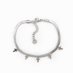 Pulseira em aço com cruzes