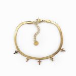 Pulseira em aço com cruzes