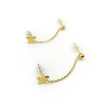 Brincos estrela com corrente