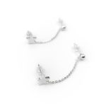 Brincos estrela com corrente