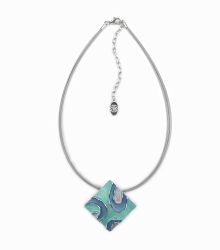 Colar aquamarine quadrado