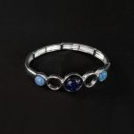 Pulseira Elástica com Pedras Azuis