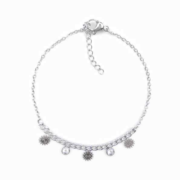 Pulseira olho turco em aço