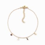Pulseira de pé estrela e raio em aço