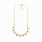 Colar em aço pedras coloridas