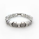 Pulseira banho de prata flores