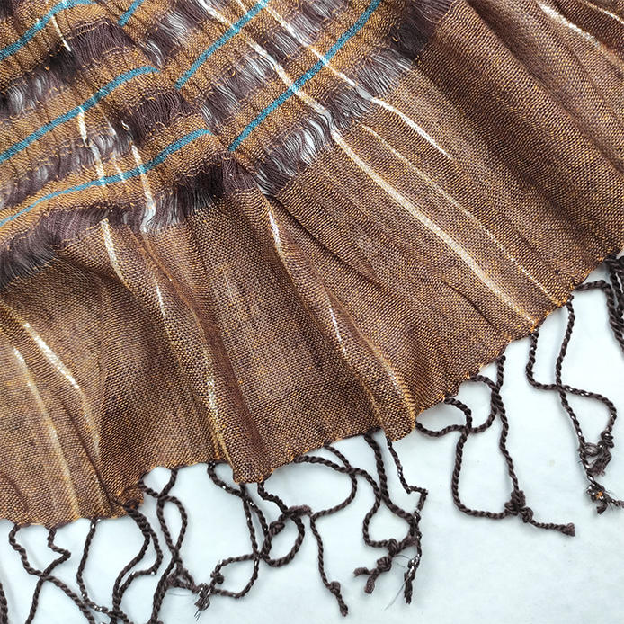 Echarpe tons terrosos com franjas (1) Echarpe tons terrosos com franjas