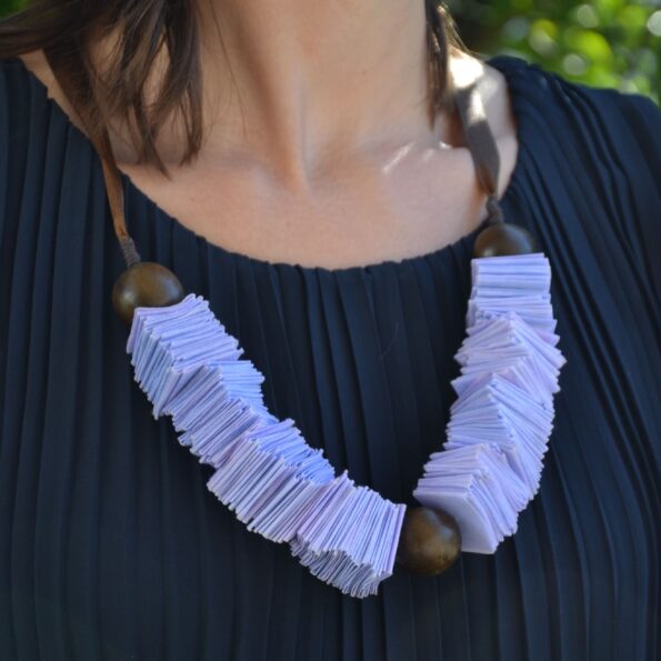 Colar Artesanal Azul Lavanda