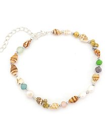 Tornozeleira Boho com Conchas Naturais