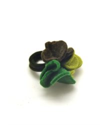 Anel Flor Statement em Feltro
