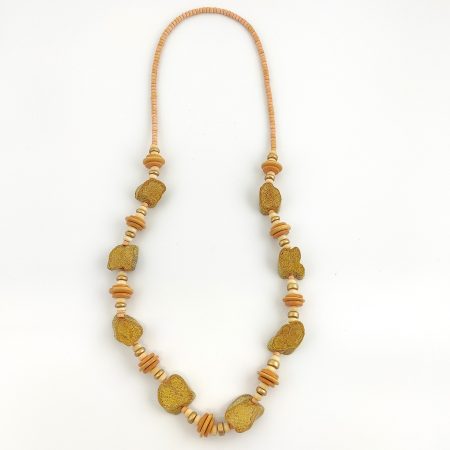 Colar Orgânico Salmão e Ouro