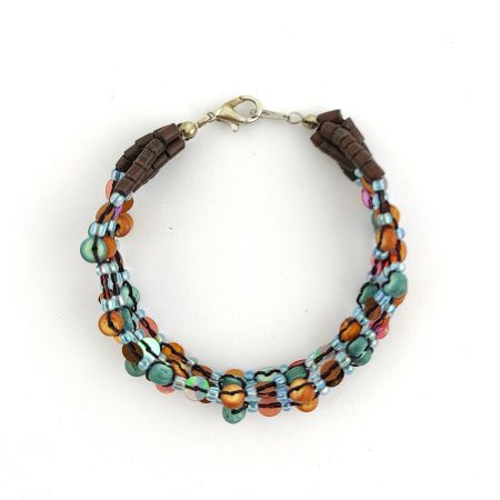 Pulseira 4 Voltas Contas Naturais