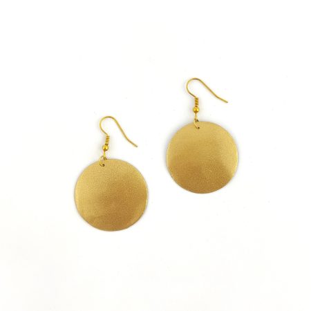 Brincos Pendentes Disco Dourado