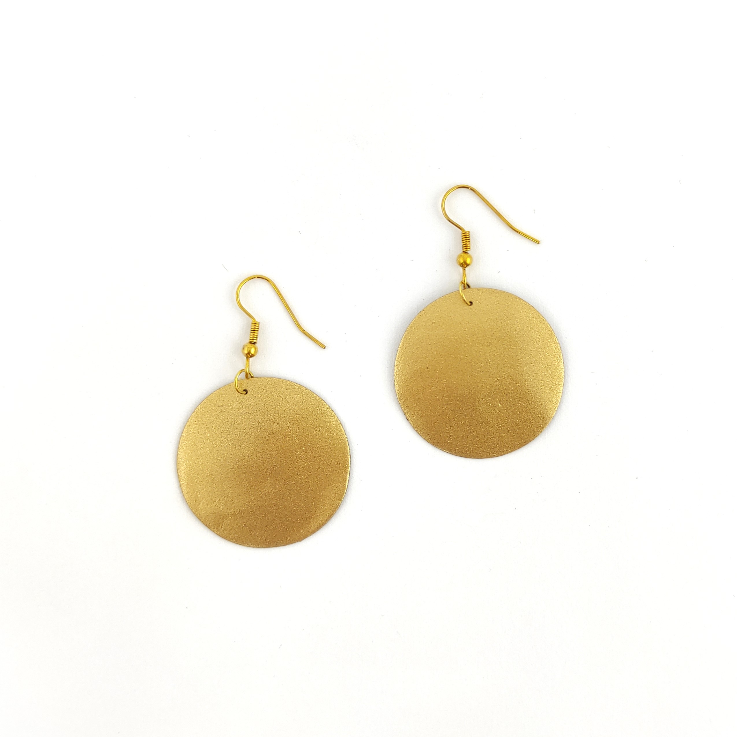 Brincos Pendentes Disco Dourado Brincos Pendentes Disco Dourado