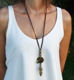 Colar Boho em Camurça e Bronze